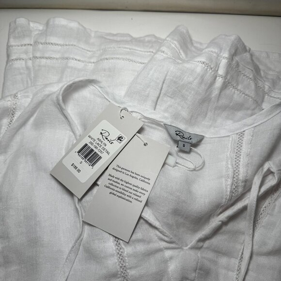 NWT Rails Womens Ashlyn Dress Sz S White Lace Detail Linen Rayon Blend $188 - Picture 10 of 10